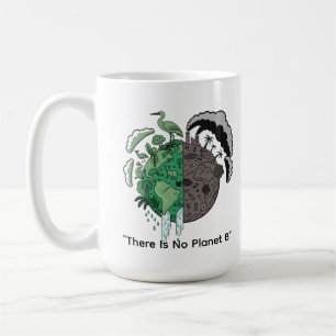 Two Worlds Eco Earth Sustainability Awareness Coffee Mug