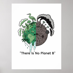 Two Worlds Eco Earth Sustainability Awareness Poster