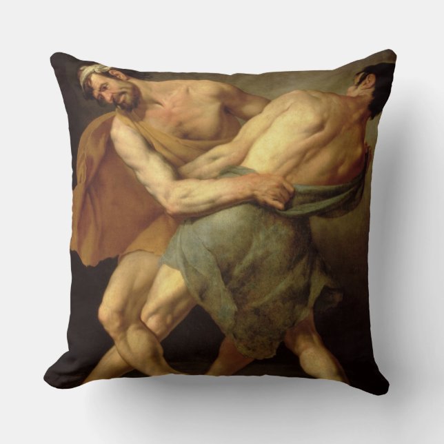 Two Wrestlers Cushion (Front)