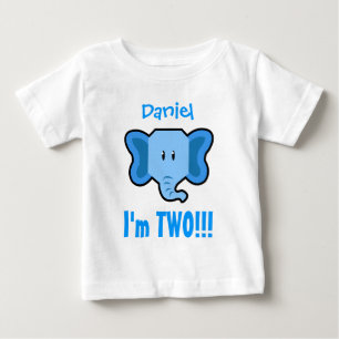 Two Year 2nd Birthday with Elephant V01 Baby T-Shirt