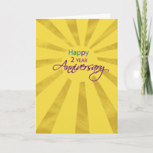 Two Year Employee Business Anniversary Sun Card