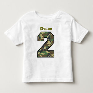 Two Year Old 2nd Birthday Camo Custom Name V028 Toddler T-Shirt
