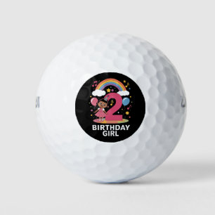 Two Year Old Birthday Girl Cute 2nd Birthday Golf Balls