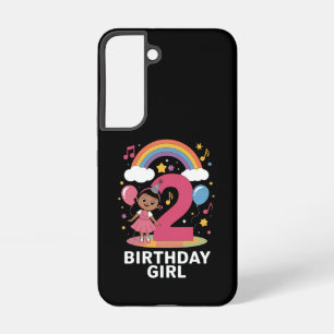 Two Year Old Birthday Girl Cute 2nd Birthday Samsung Galaxy Case