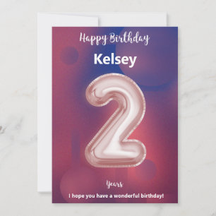 Two year old Happy Birthday card