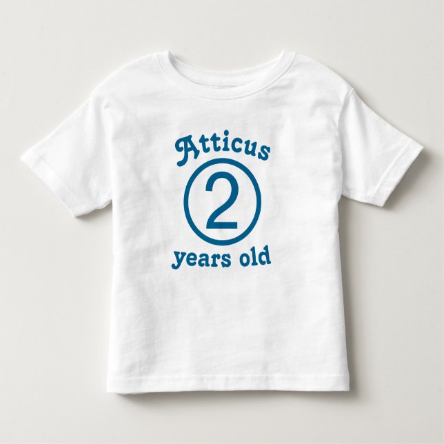 Two Years Old Personalised Blue Toddler T-Shirt (Front)