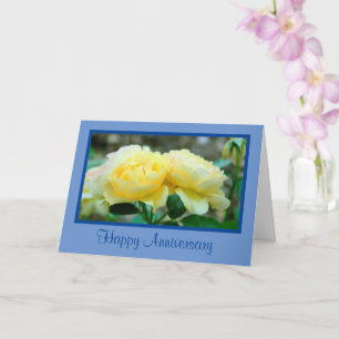 TWO YELLOW ROSES/HAPPY ANNIVERSARY/GREAT COUPLE CARD