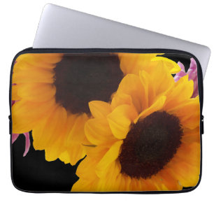 Two yellow sunflowers laptop sleeve