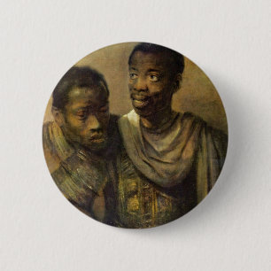 Two Young Africans., Jonge By Rembrandt Van Rijn 6 Cm Round Badge