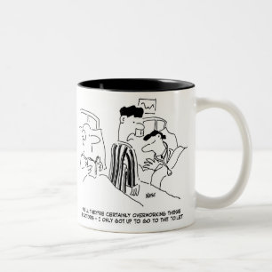 Two Young Doctors Cartoons Two-Tone Coffee Mug