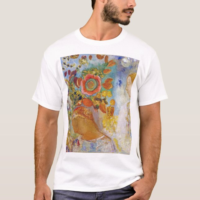 Two Young Girls among Flowers, Redon T-Shirt (Front)