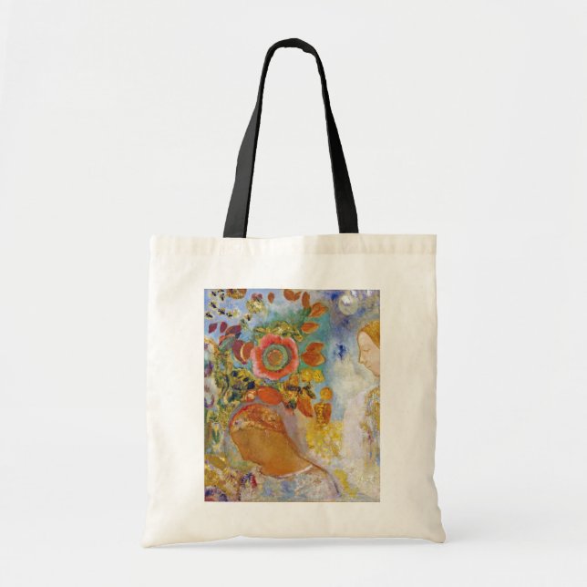 Two Young Girls among Flowers, Redon Tote Bag (Front)