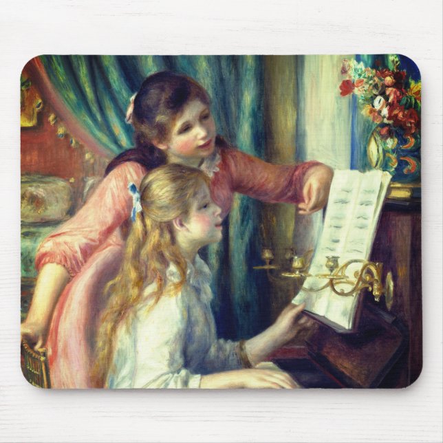 Two Young Girls at the Piano by Renoir: Mouse Pad (Front)