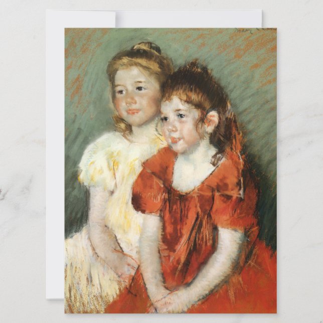 Two Young Girls (by Mary Cassatt) Card (Front)