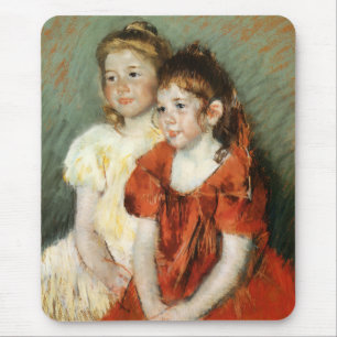 Two Young Girls (by Mary Cassatt) Mouse Pad