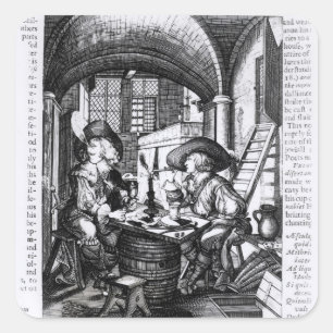 Two Young Noblemen Smoking, A Pro-Smoking Square Sticker