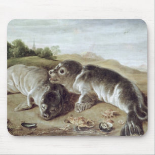 Two Young Seals on the Shore, c.1650 Mouse Pad