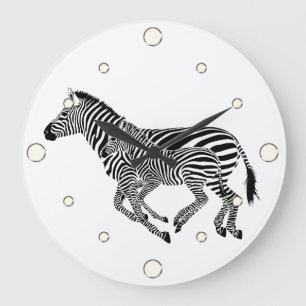 Two  Zebra Wall Clock