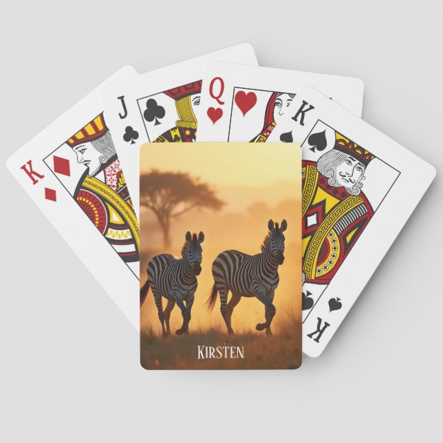 Two Zebras Playing Cards (Back)