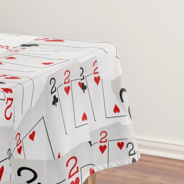 Twos Poker Cards Layered, Tablecloth (In Situ)