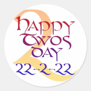 Twosday 22-2-22 classic round sticker