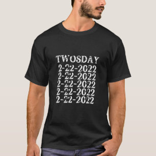 Twosday 2-22-22 22Th February 2022 Vintage Teacher T-Shirt
