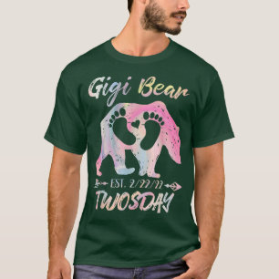 Twosday Gigi Great Grandma Bear New Baby Announcem T-Shirt
