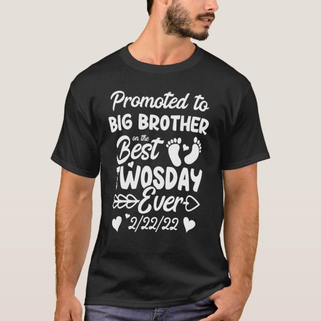 Twosday Promoted Big Brother Matching Sibling New  T-Shirt (Front)