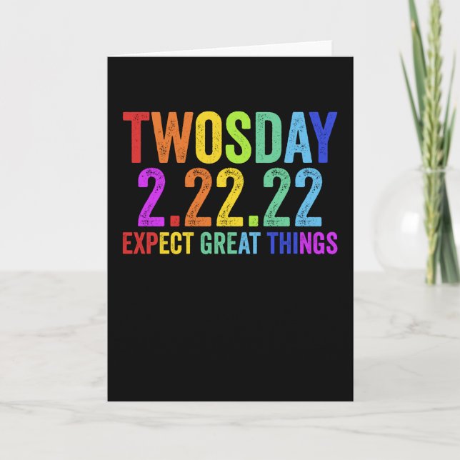 Twosday Tuesday February 22 2022 2-22-22 Card (Front)