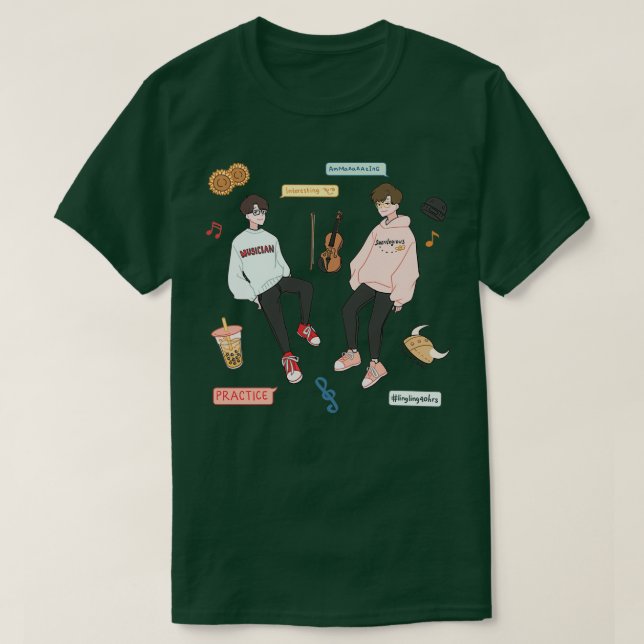 Twoset Violin s Sticker Set  T-Shirt (Design Front)