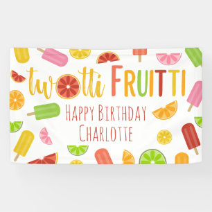 Twotti Fruitti Citrus Ice Pop Second Birthday Banner