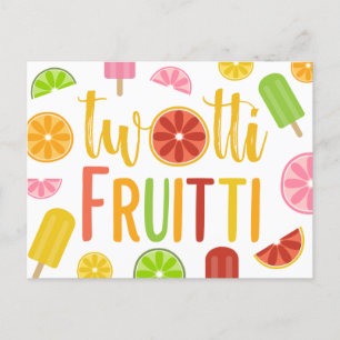 Twotti Fruitti Citrus Ice Pops Second Birthday Invitation Postcard