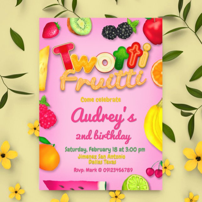 Twotti Fruitti - Fruits Birthday Invitation (Twotti Fruitti - Fruits Birthday Invitation)