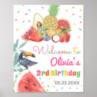 Twotti Fruitti Fruits Toucan Birthday Welcome
