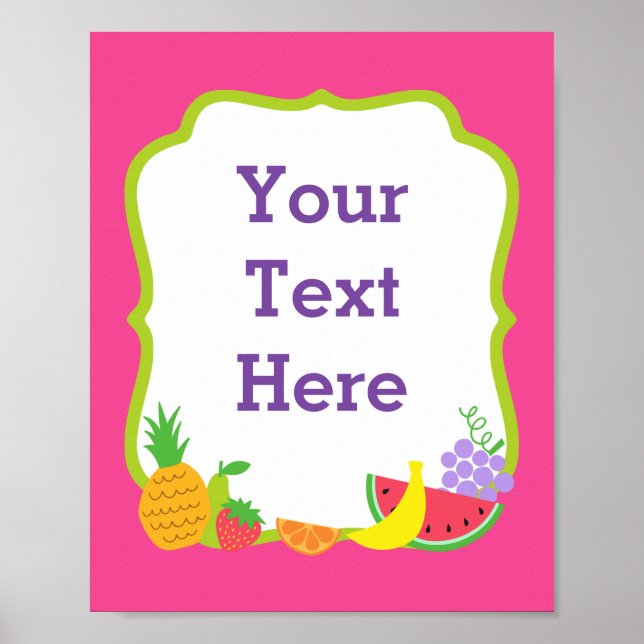 TWOtti Frutti 2nd Birthday Fruit Custom Sign (Front)