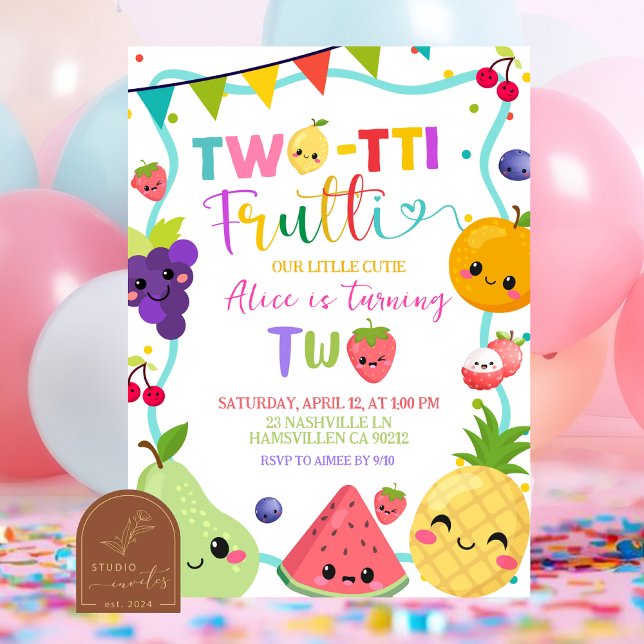 Twotti Frutti 2nd Birthday Invitaiton Invitation (Creator Uploaded)