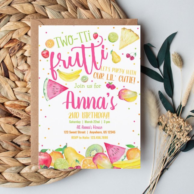 Twotti Frutti 2nd Birthday Invitation (Creator Uploaded)