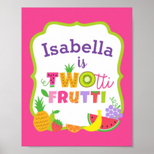 TWOtti Frutti 2nd Birthday Party Welcome Sign