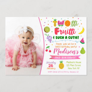 Twotti frutti birthday party invitation
