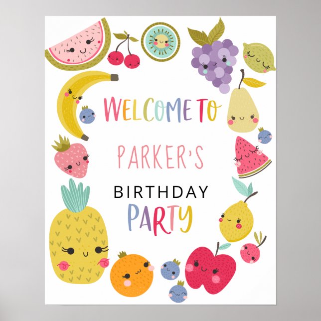 Twotti Frutti Birthday Welcome Poster (Front)