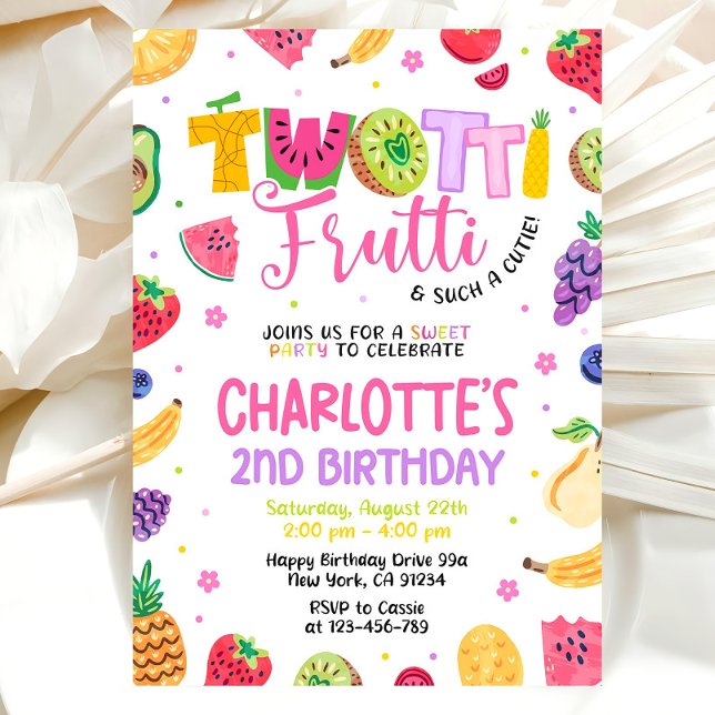 Twotti Frutti Invitation, Two-tti Frutti Birthday  Invitation (Creator Uploaded)