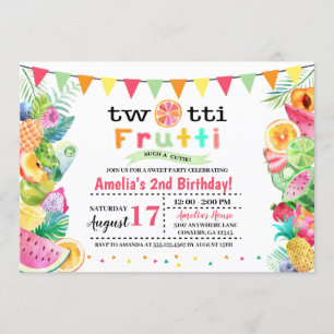 Twotti Frutti Kids Birthday Invitation