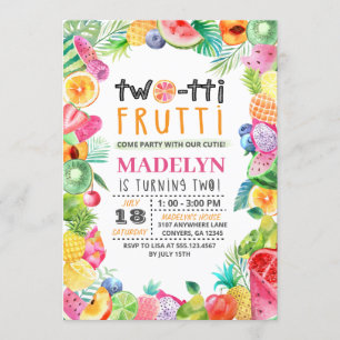 Twotti Frutti Kids Birthday Invitation