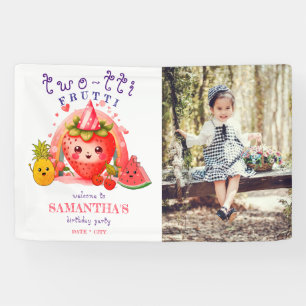 TWOTTI Tutti Frutti Summer Fruit Girl 2nd Birthday Banner