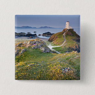 Twr Mawr Lighthouse On Llanddwyn Island 15 Cm Square Badge
