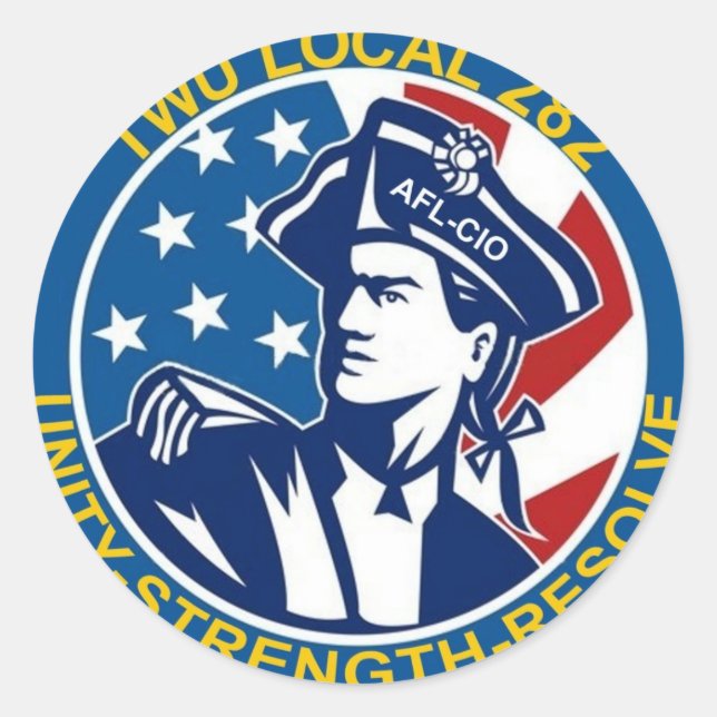 TWU Local 282 Classic Round Sticker (Front)