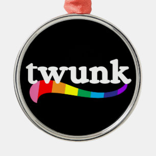 TWUNK Funny Gym Hunk Phrase Bodybuilding Metal Ornament