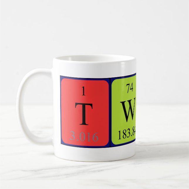 Twyla periodic table name mug (Left)