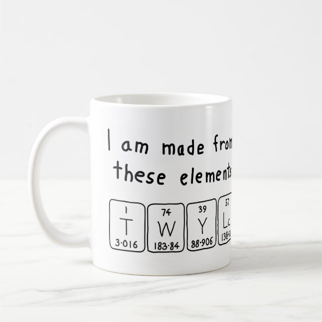 Twyla periodic table name mug (Left)