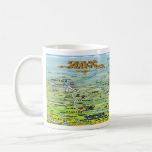 TX Hill Country Cartoon Map Coffee Mug